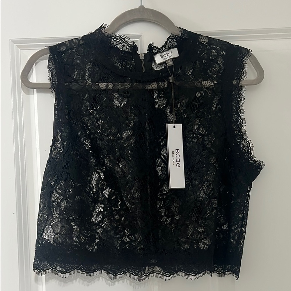 BCBG Black Lace Women's Top